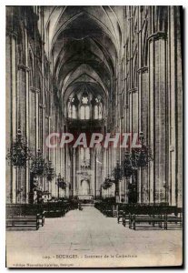 Old Postcard Bourges Interior of the Cathedral