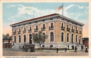 Port Arthur Texas Federal Building, White Border Vintage Postcard U11331