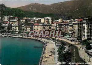 Postcard Modern Rapallo Promenade on the shores of the sea