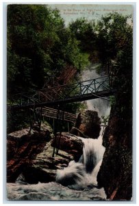 1911 Gorge High Falls Wilmington Notch Adirondack Mountains New York NY Postcard 