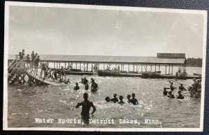 Mint USA RPPC Real Picture Postcard Water Sports Detroit Lakes Minnesota