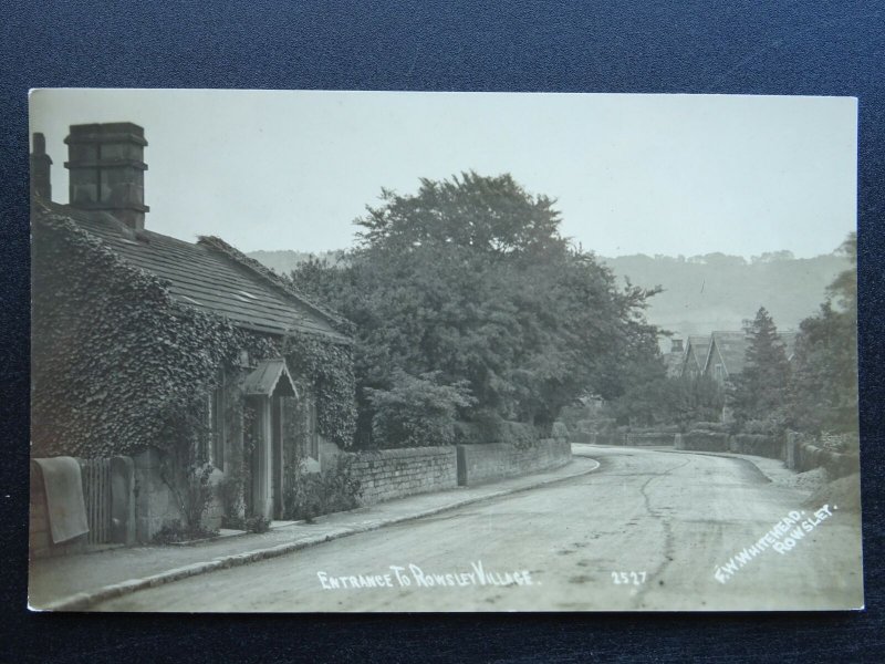 Derbyshire Bakewell Matlock ROWSLEY Village Entrance c1914 RP Postcard R. Sneath