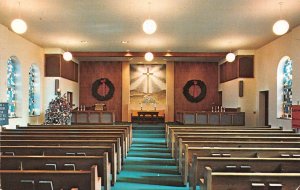 Oelwein, IA Iowa  FIRST BAPTIST CHURCH  Sanctuary~Christmas 1971  Postcard