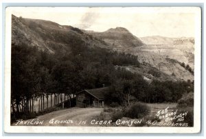 1934 Pavilion Grounds In Cedar Canyon Badlands North Dakota RPPC Photo Postcard