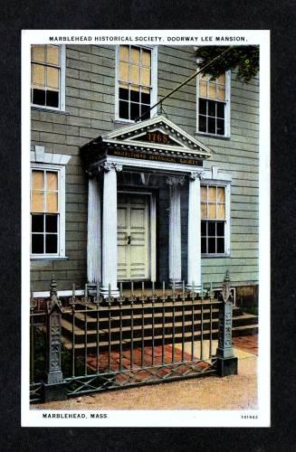 MA Lee Mansion Doorway MARBELHEAD MASS Postcard