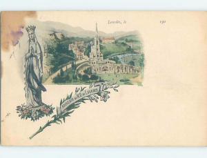 1902 postcard SOUVENIER POSTCARD Lourdes France F5130