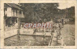 Old Postcard Caen banks of the Orne School Swimming Maes