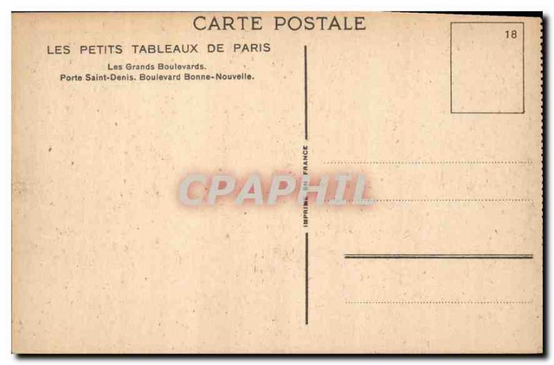 Old Postcard The Small Tables Grands Boulevards Paris Porte Saint Denis Boule...