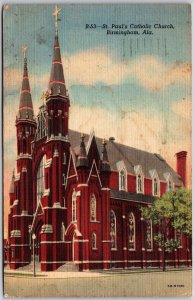 1949 Saint Paul's Catholic Church Birmingham Alabama AL Posted Postcard
