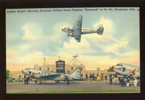 Cincinnati, Ohio/OH Postcard, Lunken Airport, American Airlines Flagship