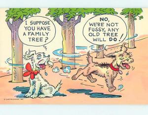 Pre-1980 comic DOGS TALK ABOUT PEEING ON ANY TREE THEY FIND HJ2106-12