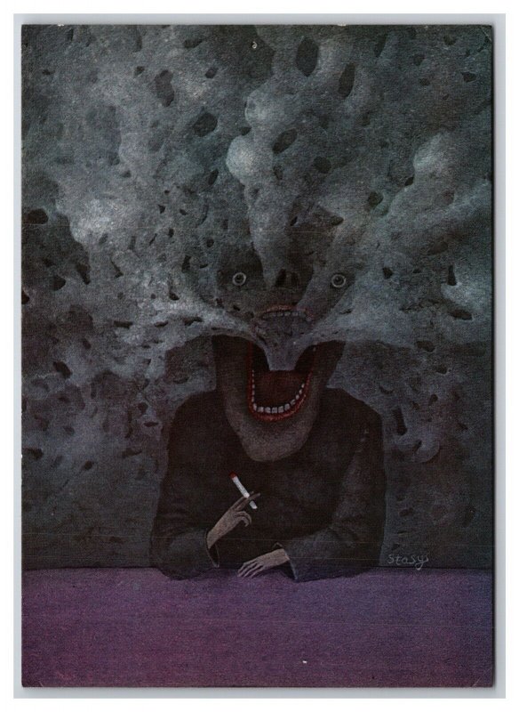 Smoking Brain Painting By Stasys Eidrigevičius UNP Continental Postcard Z8