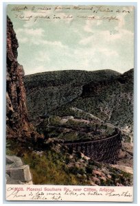 1907 Morenci Southern Ry Near Clifton Train Arizona Vintage Antique PCK Postcard