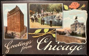Vintage Postcard 1907-1915 Greetings from Chicago, Illinois