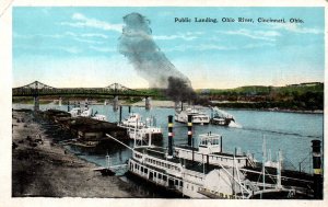Cincinnati, Ohio - The Public Landing on the Ohio River - c1920