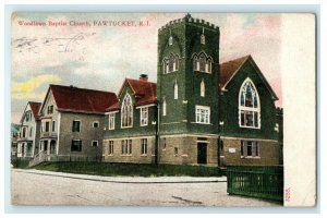 1913 Woodlawn Baptist Church, Pawtucket Rhode Island, RI Antique Postcard