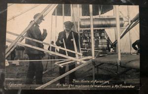 Mint France Real Picture Postcard RPPC Wright Pilot At Pau Aviation School 1908