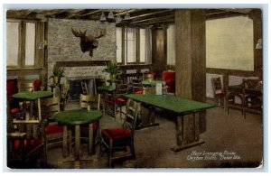 Boise Idaho Postcard Men Lounging Room Owyhee Hotel Interior View c1910 Vintage