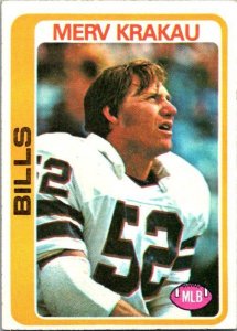 1978 Topps Football Card Merv Krakau Buffalo Bills sk7065