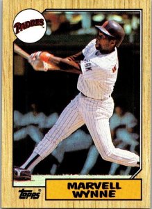 1987 Topps Baseball Card Marvell Wynne sk2364