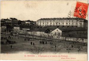 CPA BEZIERS - L'Esplanade et la Caserne des Hussards (511367)