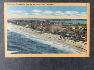 Beach And Boardwalk Ocean City MD LinenPostcard H1321082736