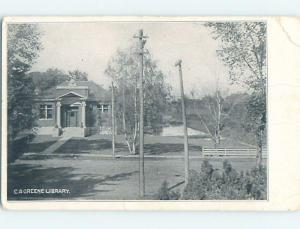 Pre-1907 C.A. GREENE LIBRARY Castile - Near Geneseo & Hornell New York NY A3154