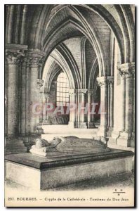 Old Postcard Bourges Crypt of the Cathedral Shrine of the Duke Jean