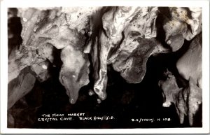 Vtg 1925 The Meat Market Crystal Caves Black Hills South Dakota SD RPPC Postcard