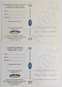 2000s Jameson Irish Whiskey Set of 2 Advertising Postcards Street Scene Cocktail