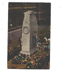 Cenotaph, Flowers, Crowds of People, Whitehall, London, England, Used