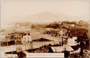 Prince Rupert BC Birdseye British Columbia Unused Real Photo Postcard H33