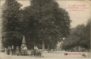 CPA MONESTIES La Fontaine et Avenue de Cordes (1087626)