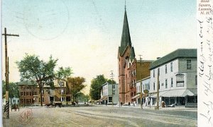 Postcard  Antique View of Bank Square in Laconia, NH.    Y9