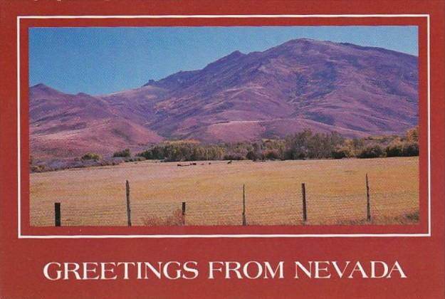 Nevada Greetings From Showing Mountain and Meadows Scene