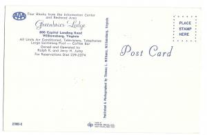 VA Williamsburg Greenbrier Lodge Motel Swimming Pool Postcar