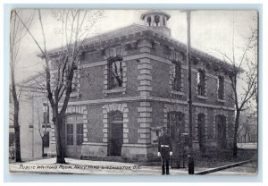 c1910's Public Waiting Room Navy Yard Soldiers Military Washington D.C. Postcard