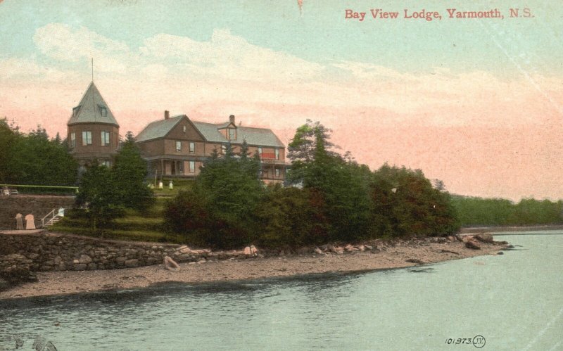 Vintage Postcard 1920 Bay View Lodge Yarmouth N.S. Nova Scotia Canada CAN