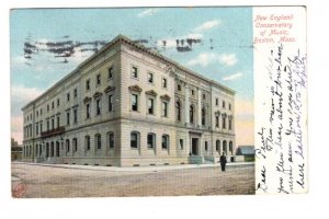 New England Conservatory of Music, Boston Massachusetts, Used 1907 Flag Cancel