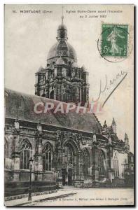 Postcard Mortagne Old Church of Our Lady before & # 39incendie