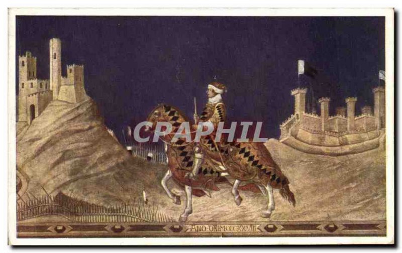 Old Postcard Siena Palazzo Comunale Guido Riccio da Fogliano