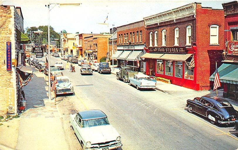 Granville NY Street View Store Fronts A&P Grocery Market Old Cars