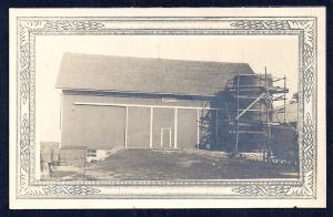 Barn w/Silo under Construction RPPC unused c1910