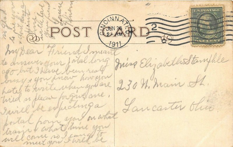 Cincinnati Ohio 1911 Postcard Western German Bank 12th & Vine