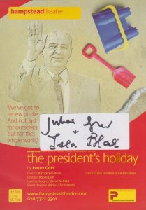 Isla Blair The Presidents Holiday Hammer Horror Films Hand Signed Theatre Flyer