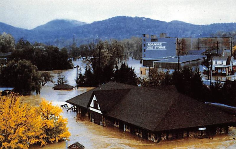 Virginia Museum of transportation Flood scene Railroad, Misc. Writing on Back 