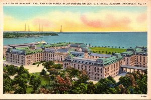 Maryland Annapolis Air View Of Bancroft Hall and High Power Radio Towers U S ...