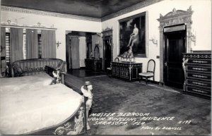 Vtg 1940's Master Bedroom John Ringling Mansion Circus Sarasota FL RPPC Postcard