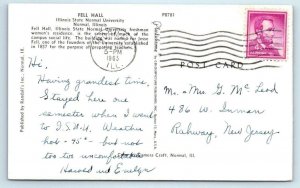 NORMAL, IL  Illinois State Normal University FELL HALL 1963  Postcard