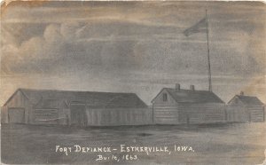 H93/ Iowa RPPC Postcard c1910 Estherville Iowa Fort Defiance Building69